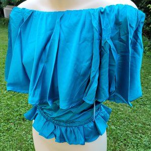 New RACHEL LYM Swim Wear XS Teal Blue Cover up Flirty Fun